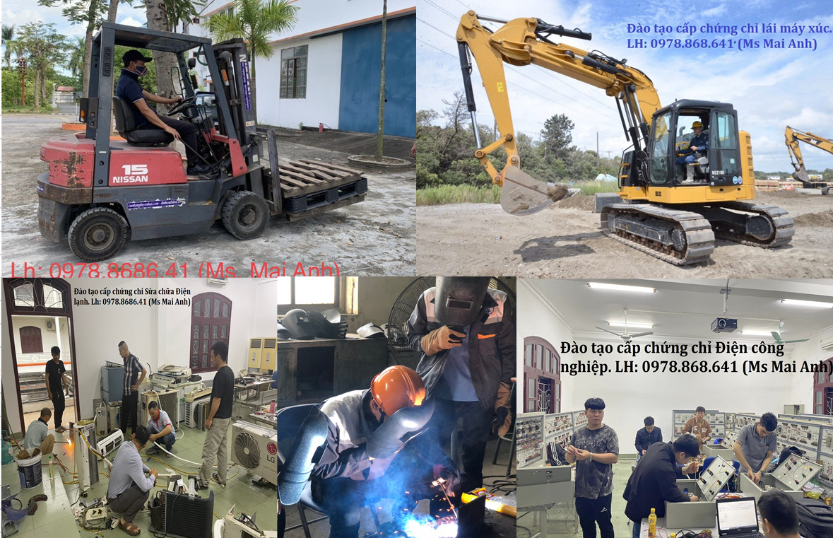 Dạy lái xe nâng-cẩu, máy xúc-ủi-lu, hàn, điện cấp chứng chỉ tại HP